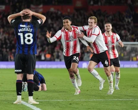 Shea Charles races away in delight after shattering Middlesbrough with Southampton’s late winner